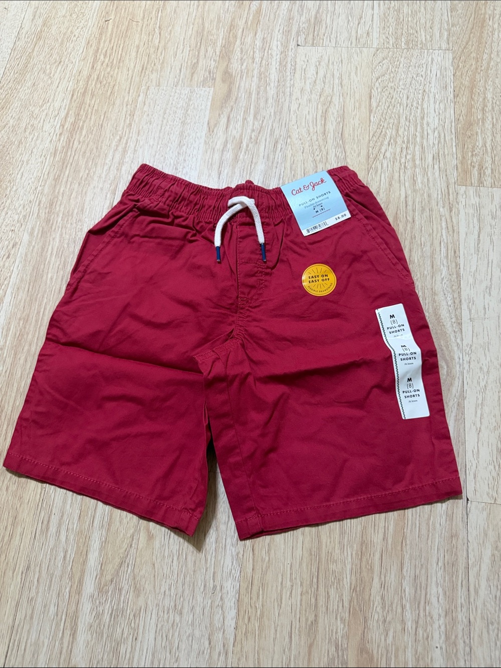 Cat & Jack Bright Red Drawstring Pull-On Shorts